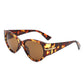 Women Sleek Oval Retro Cat Eye Sunglasses