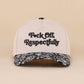 Fxck Off Respectfully Two Tone Canvas Cotton Cap Zenana Consgt.