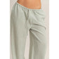 Gingham Drawstring Wide-Leg Pants