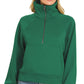 Scuba Half Zip Pullover With Kangaroo Pocket Zenana