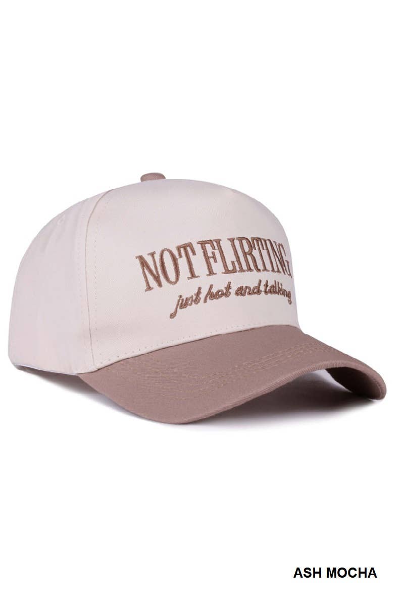 0731 Not Flirting Two Tone Canvas Cotton Cap SI-28474 Zenana Consgt.