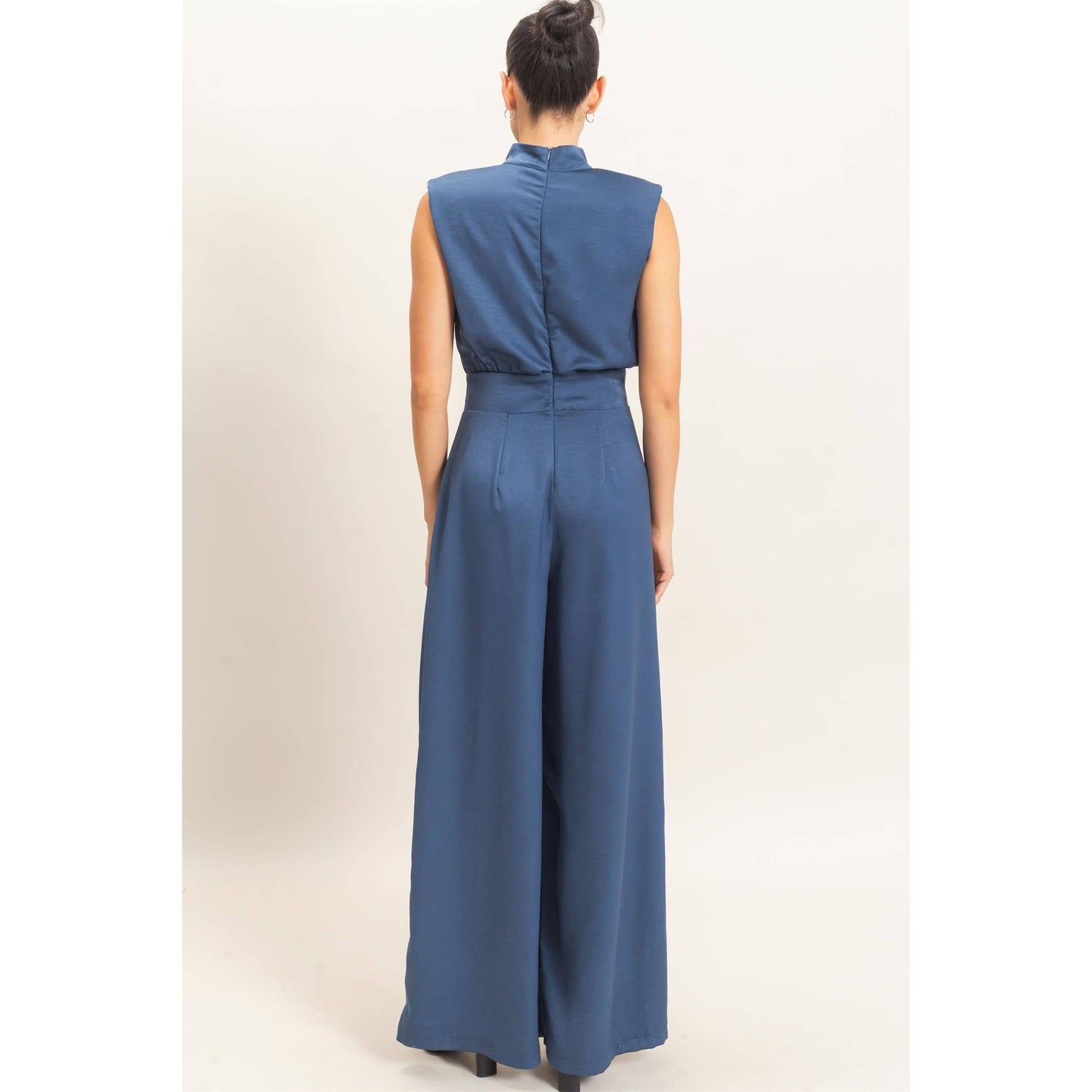 Sleeveless Mock Neck Jumpsuit