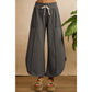 FRENCH TERRY OUT SEAM DETAIL TULIP HEM PANTS