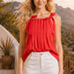 Scarlet Ribbon Pleated Sleeveless Top
