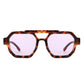 Square Geometric Block Aviator Brow-Bar Sunglasses