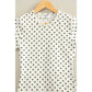 Polka Dot Short Sleeve Crew Neck Top