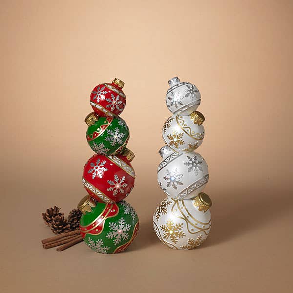 Christmas 15.5"H B/O Lighted Resin Stack