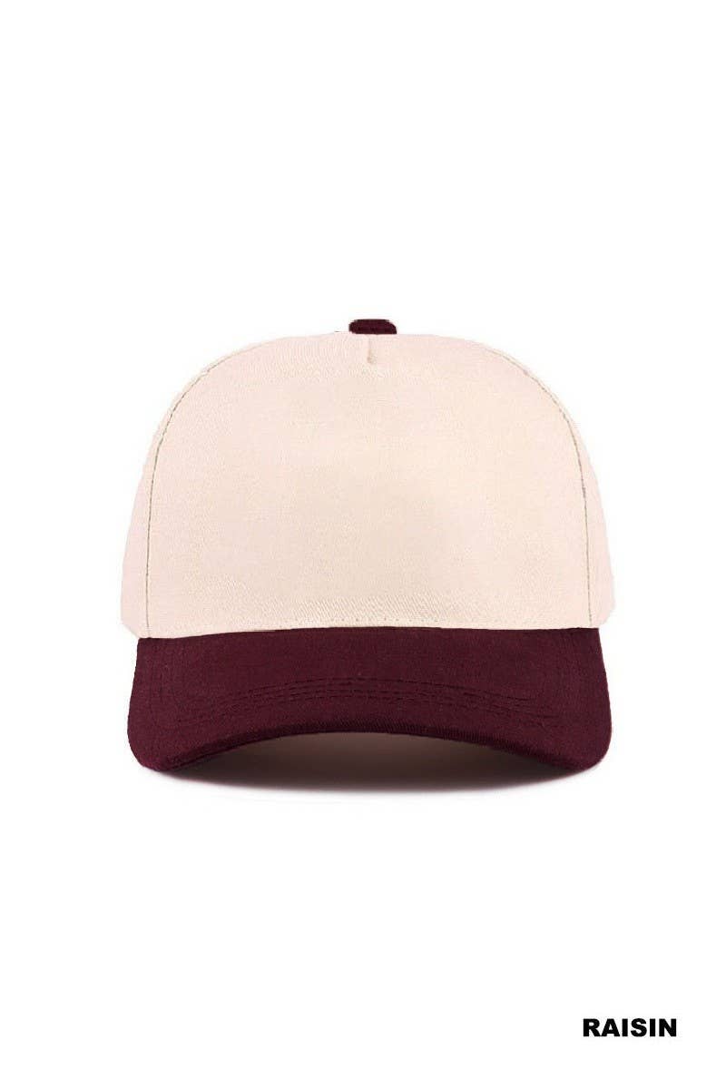 Plain Two Tone Canvas Cotton Snapback Hat