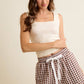 FLORAL JACQUARD SEAMLESS TANK TOP