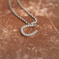 18K Gold PVD Stainless Steel Pearl Beaded Horseshoe Charm
