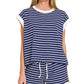 ...0223 Stripe Contrast Trim Top & Shorts Set SI-29132