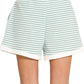 ....Stripe Contrast Trim Top & Shorts Set