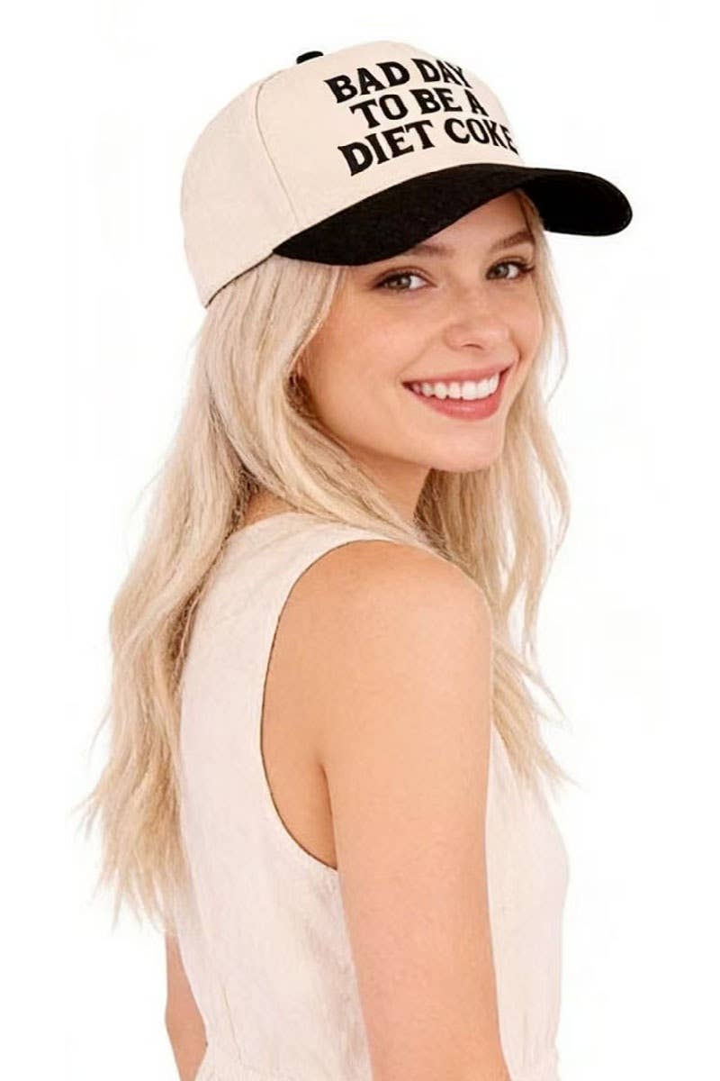 Bad Day To Be A Diet Coke Two Tone Cotton Hat  Zenana Consgt.