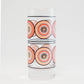 Pink Circles Highball Tall Vintage Cocktail Glass
