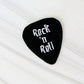 Rock n Roll guitar pick embroidered iron-on hat patch