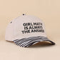 Girl Math Is Always The Answer Two Tone Snapback Hat Zenana Consgt.