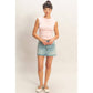 Ruched Waist Cap Sleeve Top