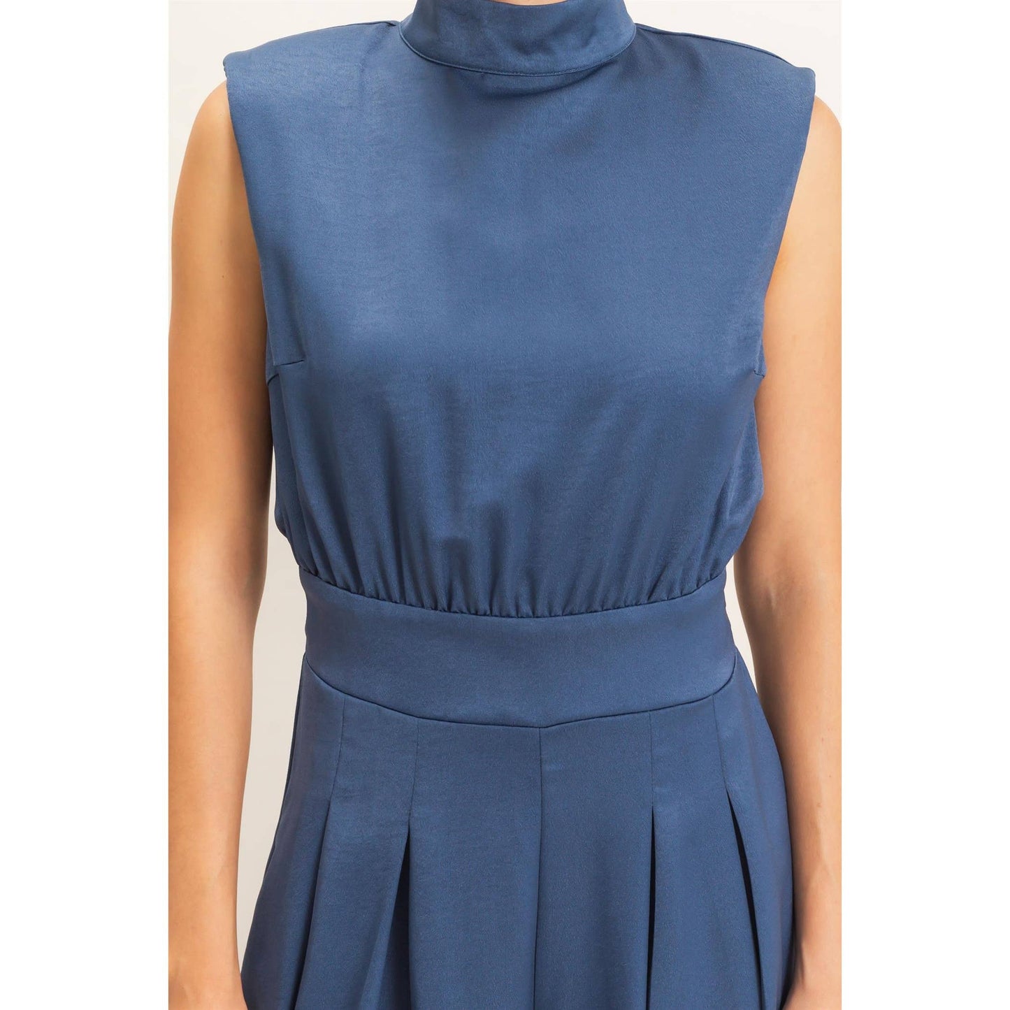 Sleeveless Mock Neck Jumpsuit
