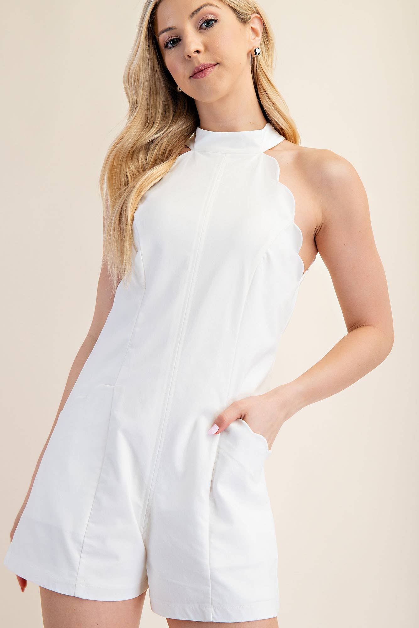Scallop Halter Romper