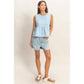 Gingham Sleeveless Peplum Top With Side Ties