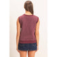 V-Neck Pinstripe Sleeveless Top
