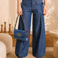 Dual-Style Wide-Leg and Cinched Jogger Denim Pants