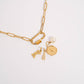 18K Gold PVD Paperclip Carabiner Necklace