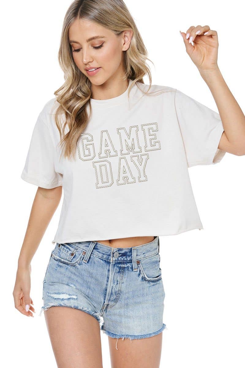 PUFF' Game Day Graphic S/S Faux Cropped Tee