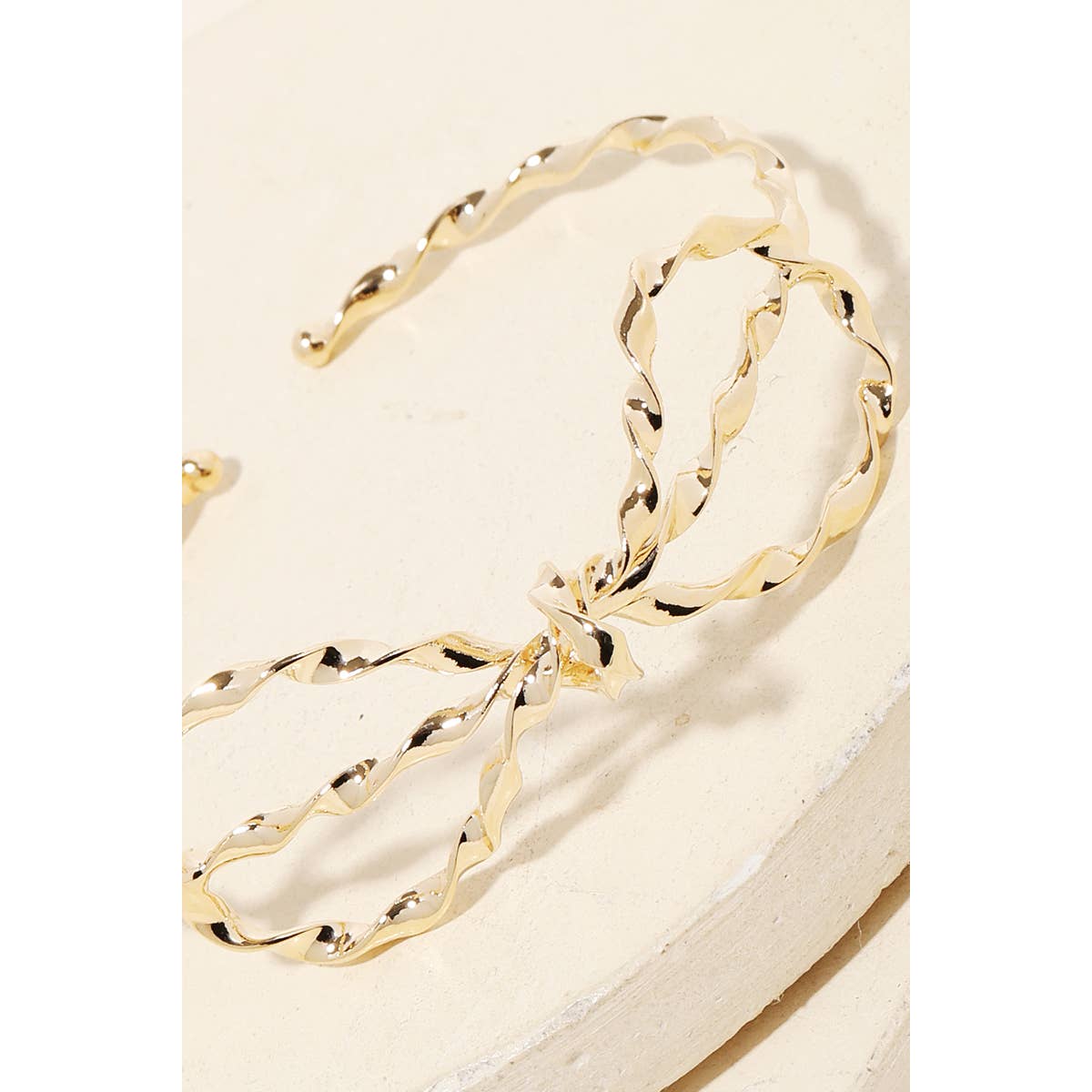 Metallic Bow Twist Cuff Bracelet
