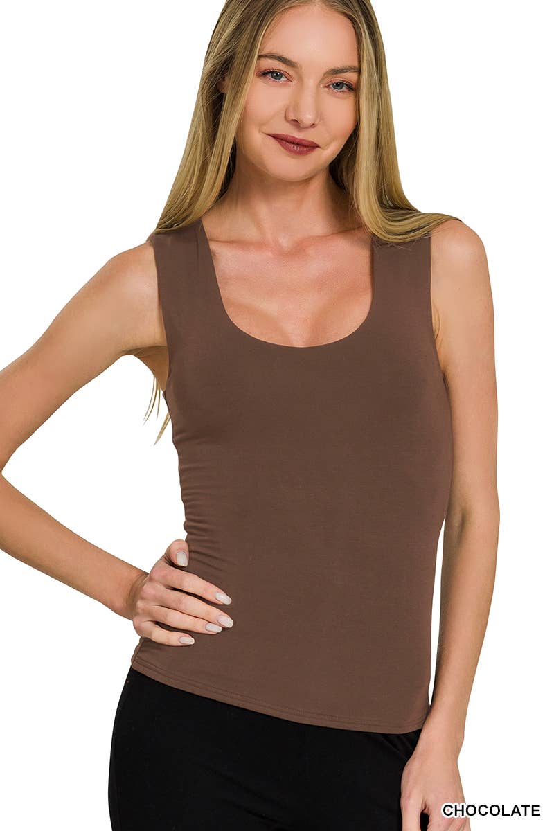 `Double Layer Rayon Tank Top Zenana