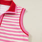 66Spring 2026 Striped Quarter-Zip Sleeveless Top & Skort Set