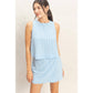 Gingham Checkered Sleeveless Top And Skort Set