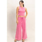 Mineral Washed Sleeveless Top & Wide Leg Pants Set