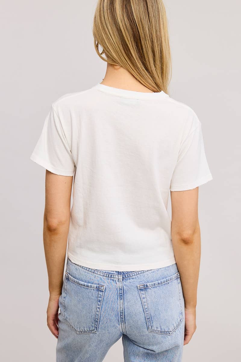 PUFF' Champagne Diet Graphic S/S Seamless Faux Crop