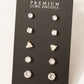 5 Pair Cz Stud Earrings Set