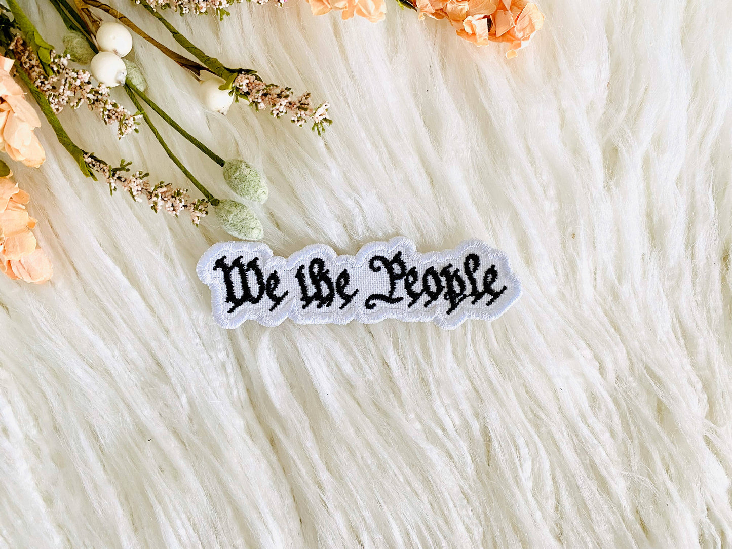 We the people embroidered hat patch