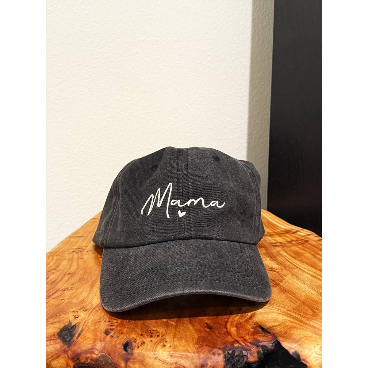 MAMA Embroidered Acid Washed Baseball Cap