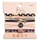 "Roxy Coastal Drift" Black and Neutral Beachy Vibe Hair Tie Bracelets