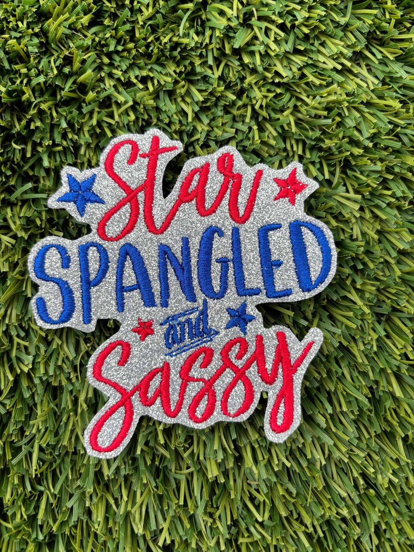 Trendy Star Spangled and Sassy Glitter Patch