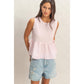 Gingham Sleeveless Peplum Top With Side Ties