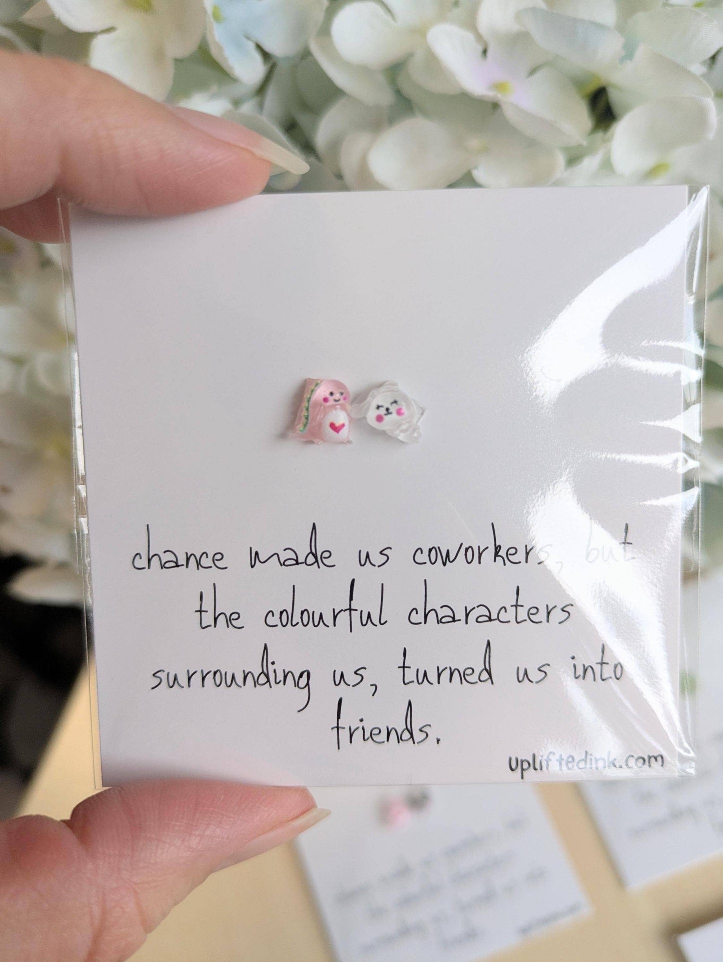 Coworker BFF Card with 2 Mini Figurines & Custom Message