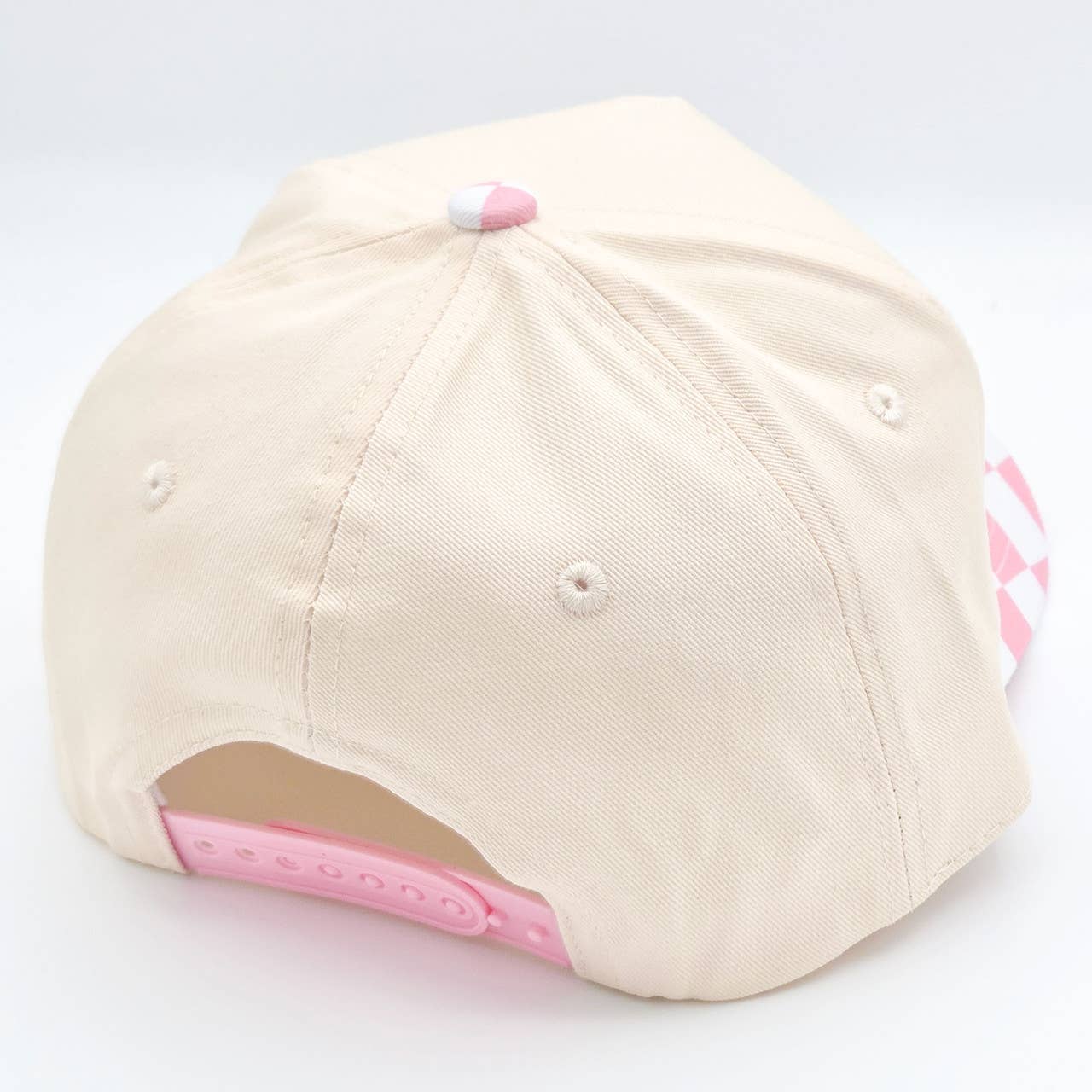Cotton Pink Checkered Blank Hats
