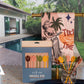 Vintage Tiki Time Luau Bar Towel with Trim