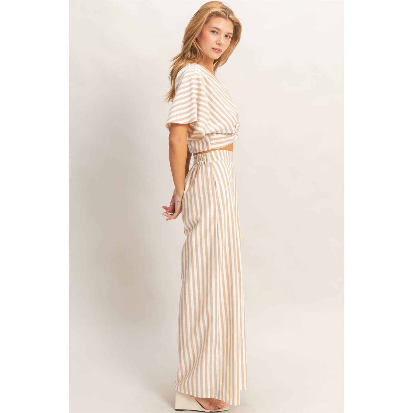 Striped Twist Front Top & Pants