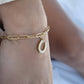18K Gold PVD Stainless Steel Pearl Beaded Horseshoe Charm