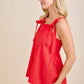 Scarlet Ribbon Pleated Sleeveless Top