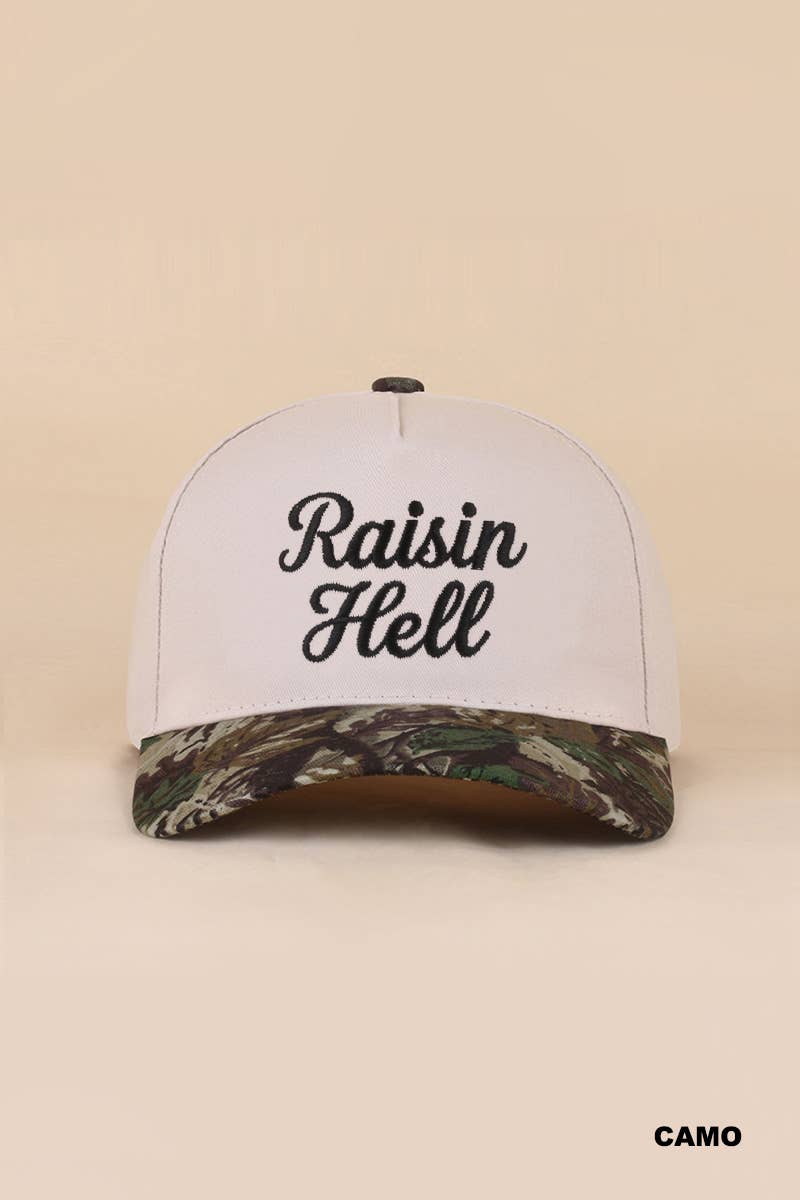 Raisin Hell Two Tone Snapback Hat Zenana Consgt.
