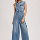 DENIM SLEEVELESS SHIRT JUMPSUIT