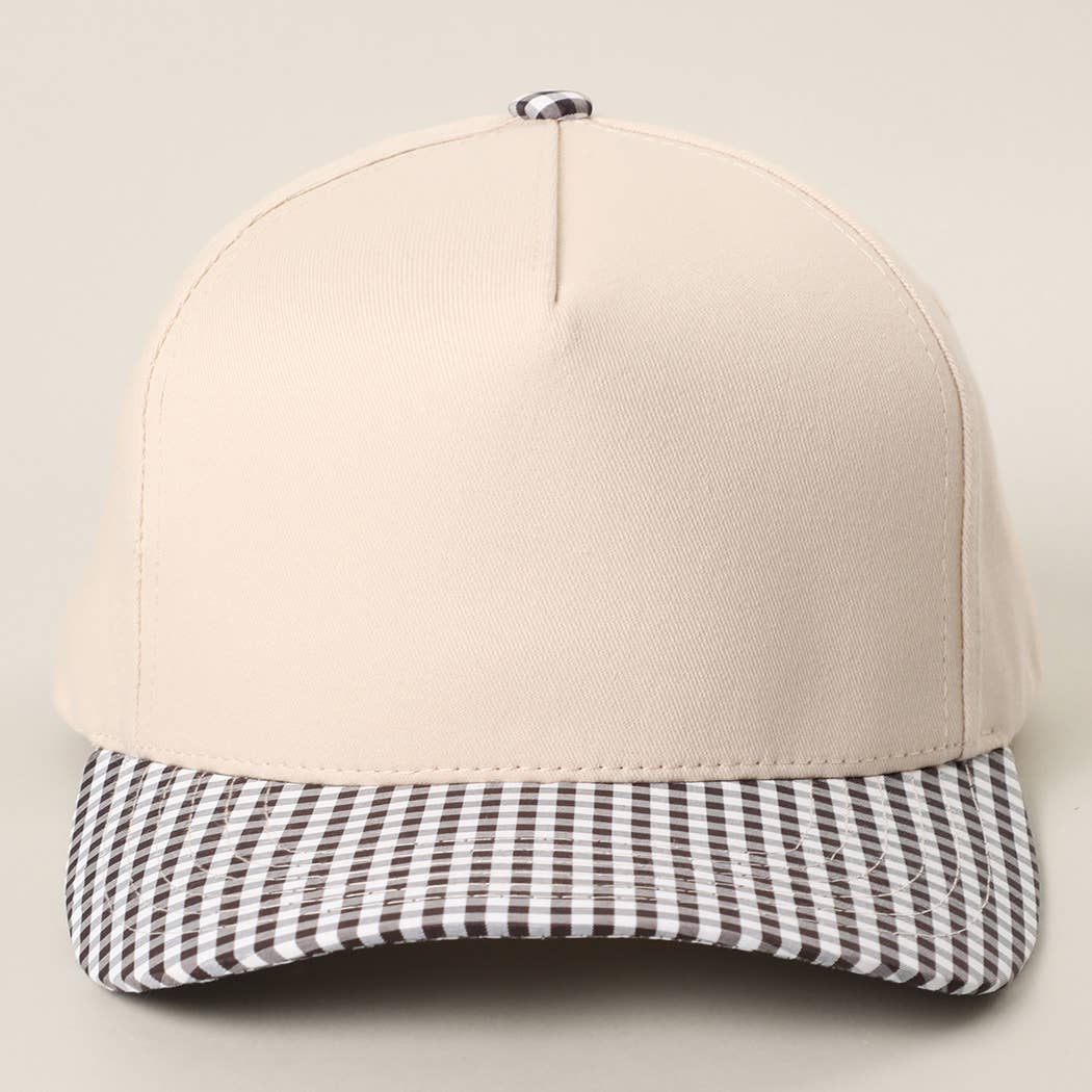 Small Gingham Check Two-Tone Trucker Hat