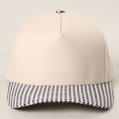Small Gingham Check Two-Tone Trucker Hat